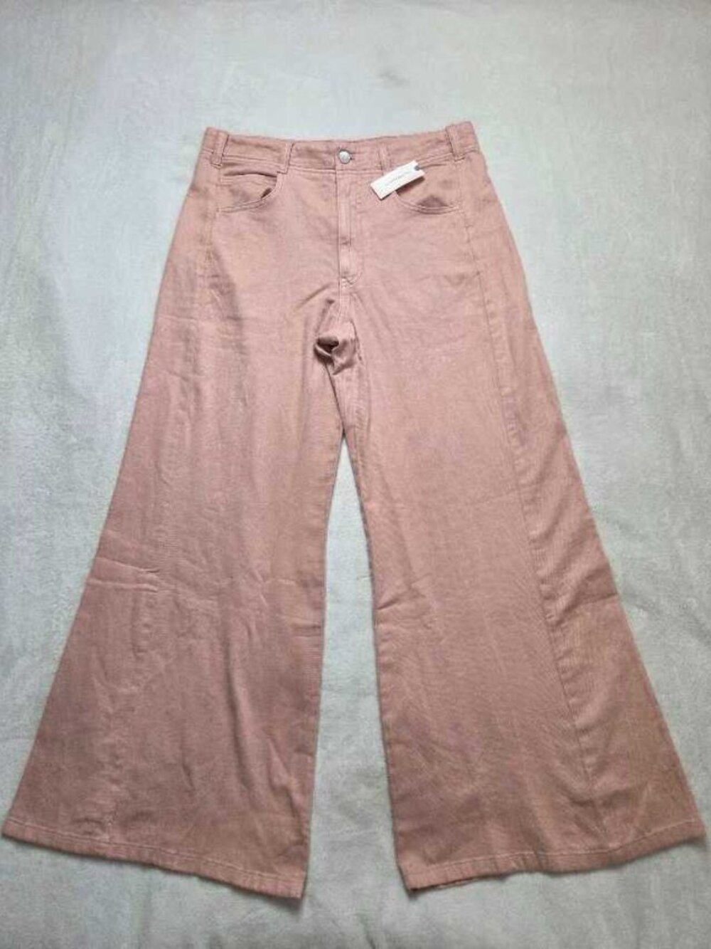 New 30 Anthropologie x Pilcro Adi linen blend flare pants in Sepia Rose pink